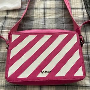 Off-White pink and white shoulder bag